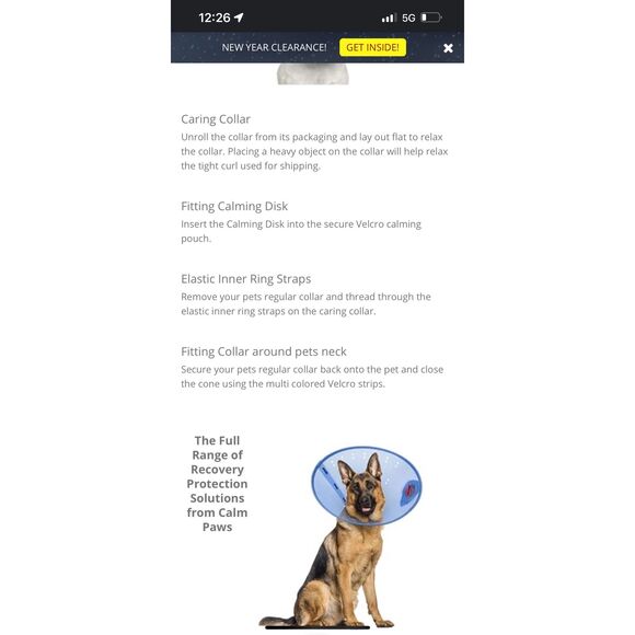 Calm Paws Dog E Collar Size L Soft Calming Gel Patch Disk Behavior Support - Picture 7 of 11